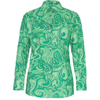 Barbara Kristoffersen bluse - portobello green print