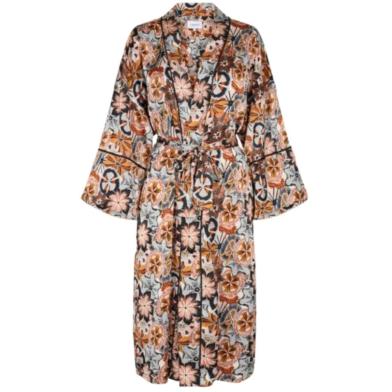 Liberté dame kimono GRAFFI - BLUE BROWN FLOWERS
