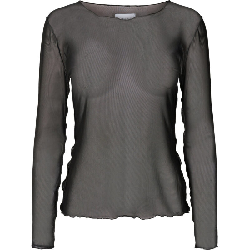 Liberte dame langærmet mesh top 4086 - Black