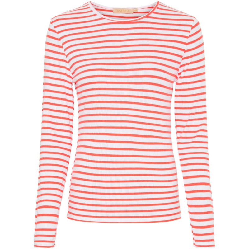 Marta Du Chateau dame bluse 5353 - White/Corallo