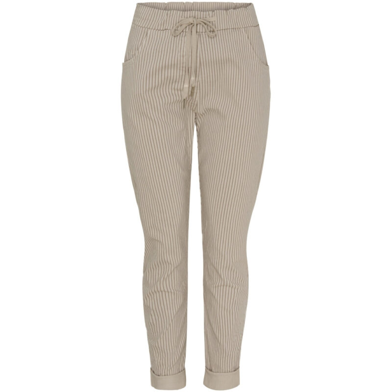 Marta Du Chateau dame bukser MdcJerri - Beige/BrownStripe