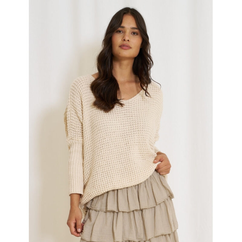 Marta Du Chateau dame strik MdcMille 18236 - Beige