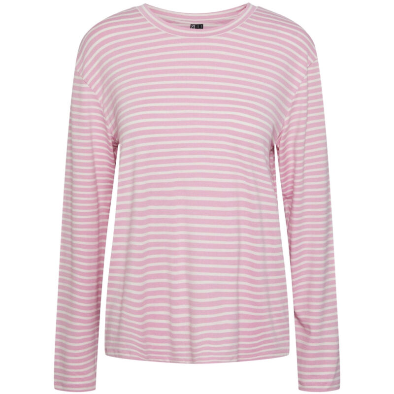 PIECES dame top PCMALULJE - Pastel Lavender BRIGHT WHITE