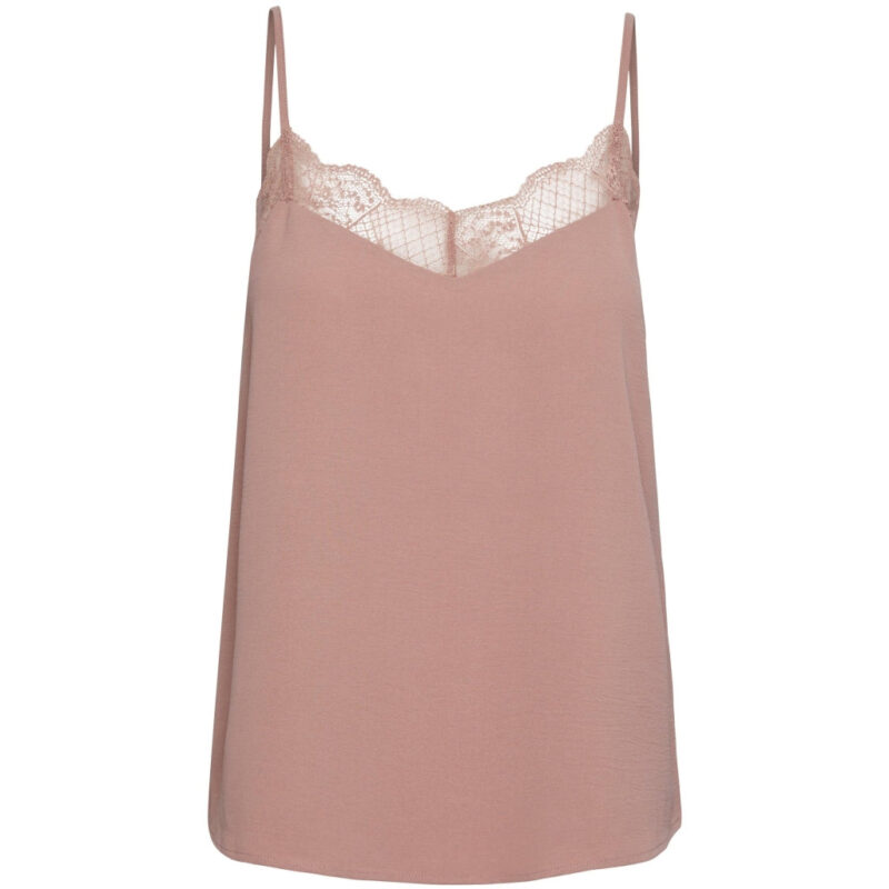Pieces dame PCTIFFANY STRAP LACE TOP NOOS BC - Woodrose