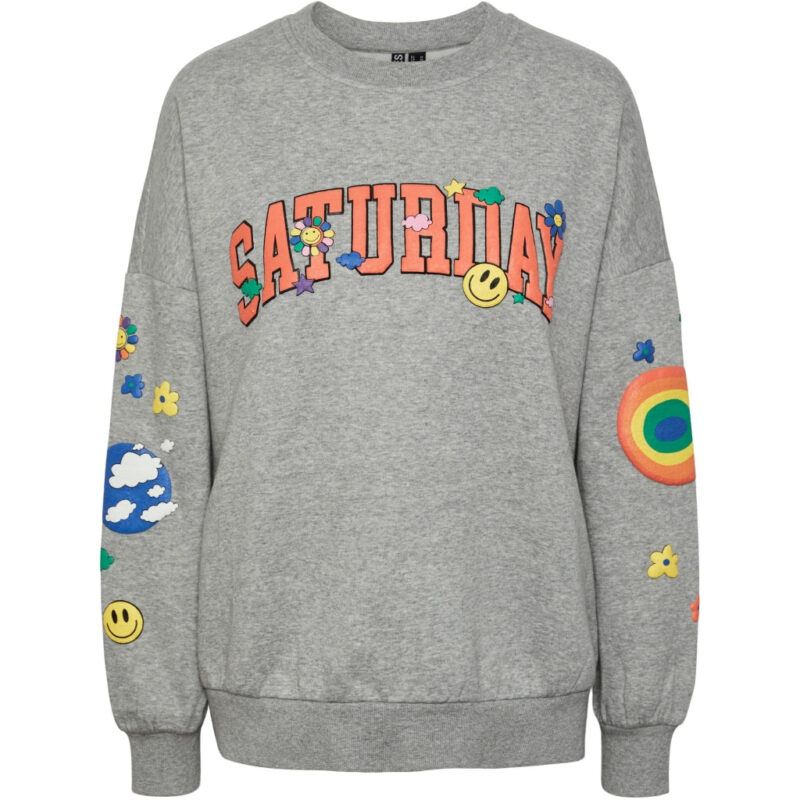 Pieces dame sweatshirt PCDINNA - Light Grey Melange