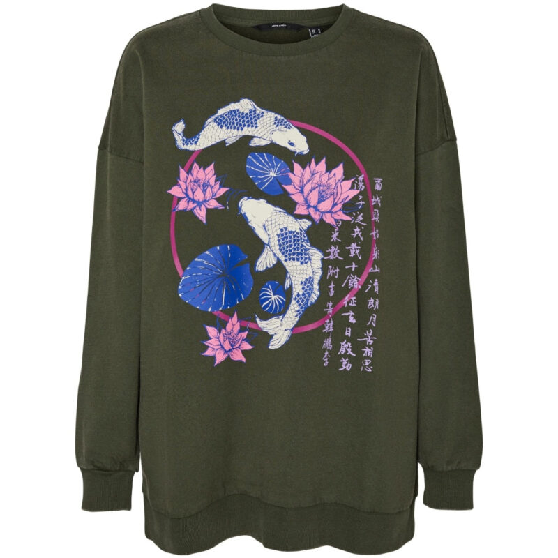 VERO MODA dame sweatshirt VMTANYA - Rifle Green BLUE FISH