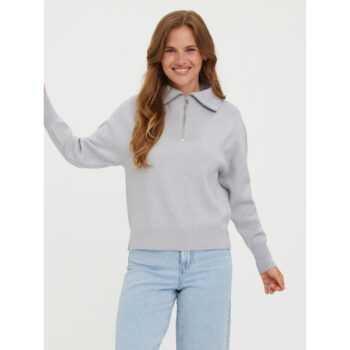 Vero Moda highneck VMSABA - Light Grey Melange